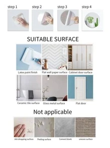 花和蝴蝶設計鏡子牆貼 - 銀色 - 查看 8