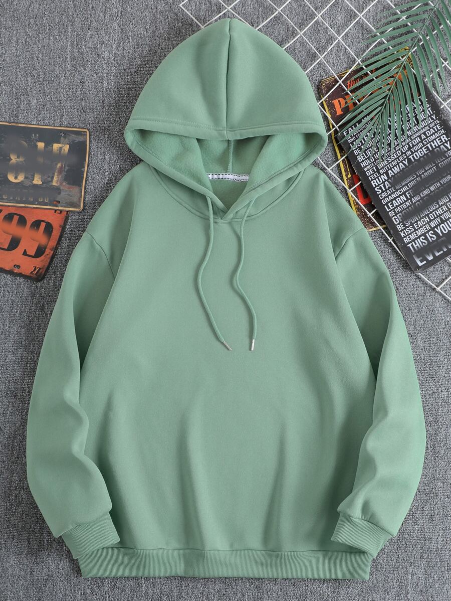 Hombres Capucha térmica con cordón - verde menta - Ver 1