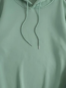 Hombres Capucha térmica con cordón - verde menta - Ver 6