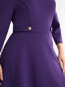 EMERY ROSE Vestido línea A unicolor - Morado - Ver 5