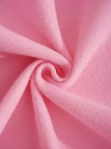 SHEIN Qutie 標語圖案加絨內裏運動衫 - 粉色 - 查看 5