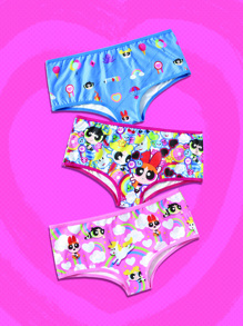 The Powerpuff Girls | ROMWE 3pack Cartoon Graphic Briefs - Multicolor - View 1