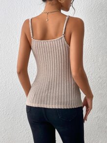 SHEIN Privé Knot Front Cami Top - Apricot - View 2