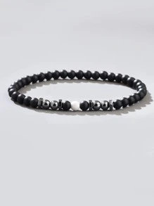 時尚流行男士簡約串珠腳鍊，適合珠寶禮物和時尚外觀 - 黑色 - 查看 2