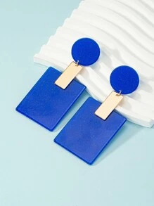 矩形吊坠耳环 - 彩色 - 查看 2