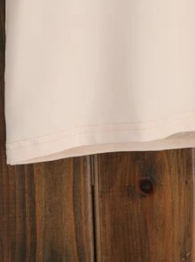 SHEIN Girls Floral & Slogan Graphic Tee - Beige - View 6