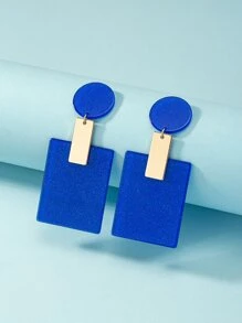 矩形吊坠耳环 - 彩色 - 查看 4