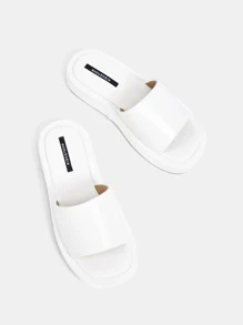 evoluSHEIN Sandalias minimalista con banda única - Blanco - Ver 7