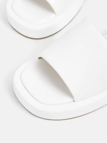evoluSHEIN Sandalias minimalista con banda única - Blanco - Ver 9