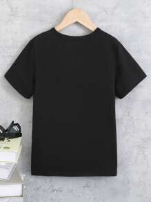 Boys Coconut Tree & Slogan Graphic Tee - Black - View 2