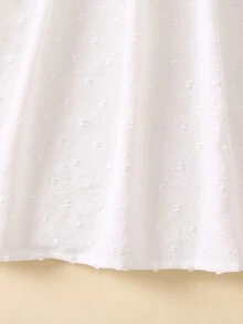 Toddler Girls Swiss Dot Ruffle Trim Bow Front Dress - White - View 5