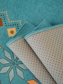 1pc Geometric Design Anti-slip Sofa Towel - Green - View 6