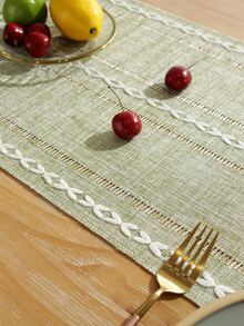 1入組幾何設計桌旗織物流蘇裝飾廚房桌旗餐桌 - 彩色 - 查看 4