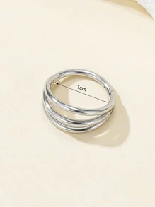 極簡風格多層鼻環 - 銀色 - 查看 3