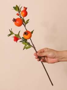 1pc/3pcs/6pcs Artificial Plants, Fake Plants, Artificial Pomegranate Branches, Artificial Pomegranate Berries Branch, Artificial Pomegranate Flowers, Faux Pomegranate, Suitable For Halloween, Mother's Day, Thanksgiving, Autumn Harvest Festival, Home & Office Decor, Living Room, Bedroom, Wedding, Dining, Restaurant, Shop Window, Photography Props, Centerpiece, Spring, Rama Decor - Orange - View 5