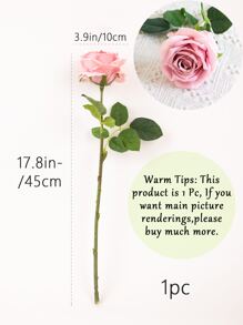 1 件/3 件/6 件，17.8 英寸/45 厘米人造单茎玫瑰花，适用于家居装饰、室内卧室镜面装饰、节日、婚礼、秋季装饰、情人节、花束装饰、DIY、生日派对、花园装饰、节日装饰、摄影道具、万圣节 - 粉色 - 查看 4