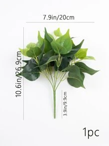 1pc Artificial Plant Leaf Branch, Green Faux Plant Leaf, For Home Decor