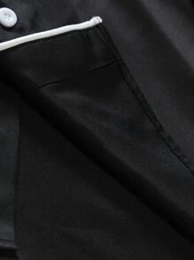 Manfinity Hombres Camisa ribete en contraste con botón