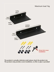 2pcs Wall Mounted Storage Rack - Black - View 3