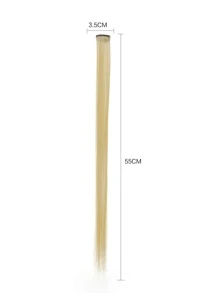 1pc Clip In Long Straight Synthetic Hairpiece - Gold - View 4