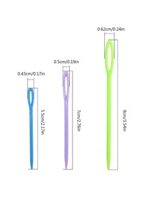 12 piezas Aguja de coser de color al azar de plástico - Multicolor - Ver 2