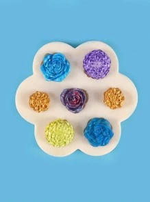 1 khuôn silicon DIY hình hoa - Xám - Xem 3