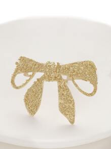 Kẹp tóc Nơ Bướm Kim loại màu trơn Giải trí - Vàng - Xem 3