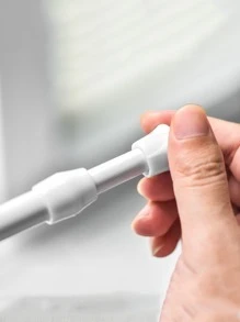 1pc Adjustable Rod, Retractable Rod, Extendable Rod For Hanging Towels Hold Up To 1kg Maximum, Bathroom Rack Holder - White - View 4