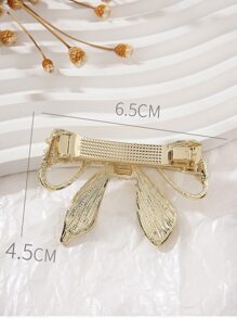 Kẹp tóc Nơ Bướm Kim loại màu trơn Giải trí - Vàng - Xem 5