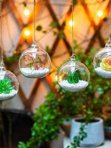 Hanging Glass Globes Orbs Tea Light Candle Holders With Flickering Flameless Candles Led Tealight Candle Holder Glass For Wedding Centerpiece Party Decor 2.4 Inch,Home Decor ,Room Decor,Wall Decor - Clear - View 6