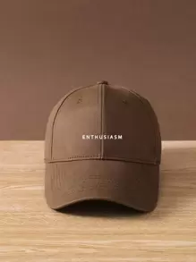 Gorra de béisbol casual para hombre con gráfico de letras - Marrón - Ver 1