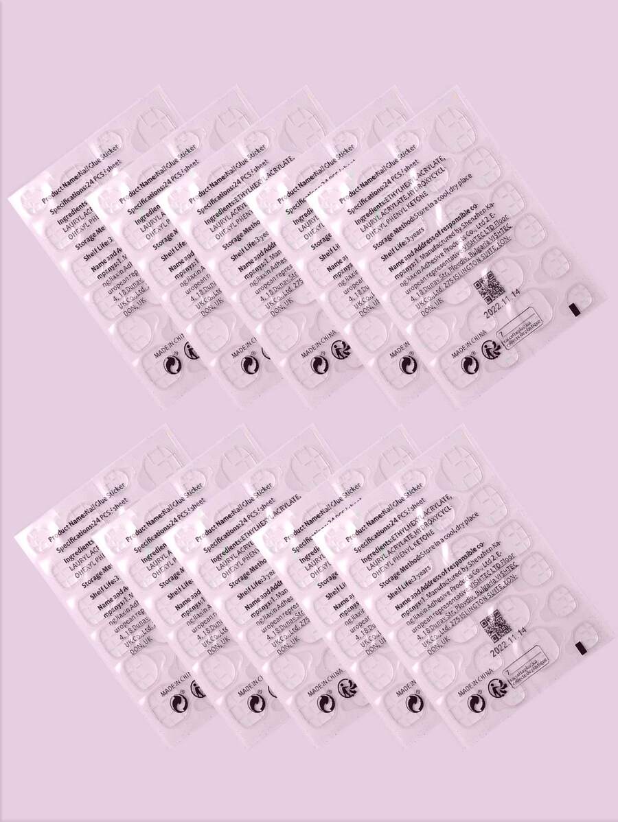 10 片透明双面胶指甲贴纸，用于按压指甲粘片，防水透气假指甲片果冻粘合剂指甲胶超粘假指甲胶，美甲用品，美甲工具，美甲工具，返校，指甲，按压指甲用美甲工具