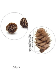 50 件人造松果、假植物、秋季装饰、房间、书桌、花园装饰、房间装饰用品、情人节、礼物 - 咖啡棕 - 查看 8