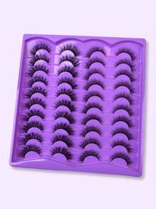 20對12-17mm貓眼假睫毛 - 黑色 - 查看 2