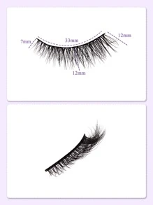 20對12-17mm貓眼假睫毛 - 黑色 - 查看 3