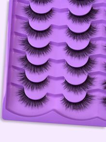 20對12-17mm貓眼假睫毛 - 黑色 - 查看 6