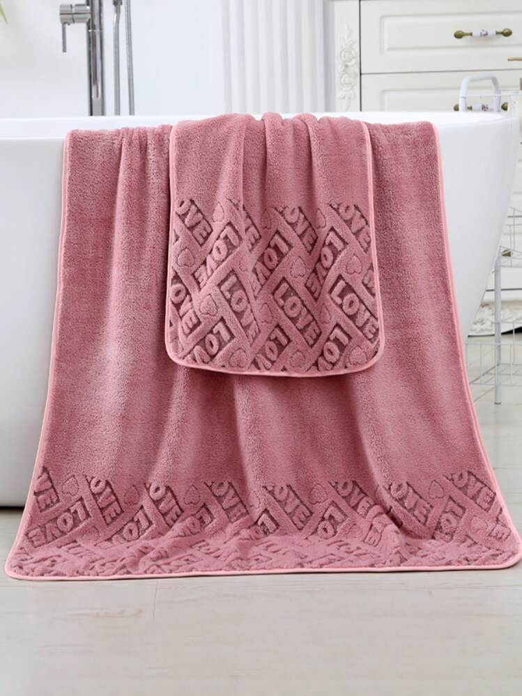 1 stuk zachte en absorberende koraalfleece handdoek, snel drogend, romantische liefde, rozen- of vlinderjacquardpatroon, ideaal Valentijnsdagcadeau voor uw geliefde - gezichtshanddoek of badhanddoek, douchehanddoeken voor schoonheidssalons, hotels, sportartikelen, huishoudelijke artikelen, handdoek, huidverzorging, badhanddoek, vel - Mauve paars - Bekijken 6