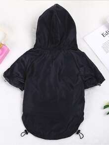 1pc Striped Print Pet Raincoat - Black - View 4