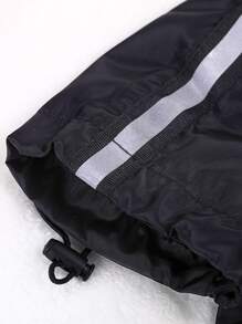 1pc Striped Print Pet Raincoat - Black - View 6