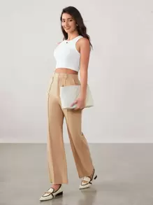 SHEIN BIZwear Canotta a costine cropped abbigliamento da lavoro