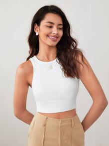 SHEIN BIZwear Canotta a costine cropped abbigliamento da lavoro
