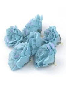 5pcs Artificial Flower, Blue Plastic Fake Flower Head For Home Decor - Blue - View 2