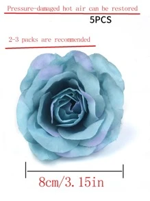 5pcs Artificial Flower, Blue Plastic Fake Flower Head For Home Decor - Blue - View 4