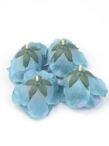 5pcs Artificial Flower, Blue Plastic Fake Flower Head For Home Decor - Blue - View 5