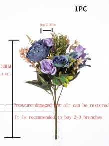 人造牡丹和绣球花束：适合婚礼、生日和家居装饰 - 采用可重复使用的丝质材料制成 - 适合圣诞节、万圣节、感恩节、情人节和毕业典礼 - 不含花瓶 - 紫色 - 查看 4