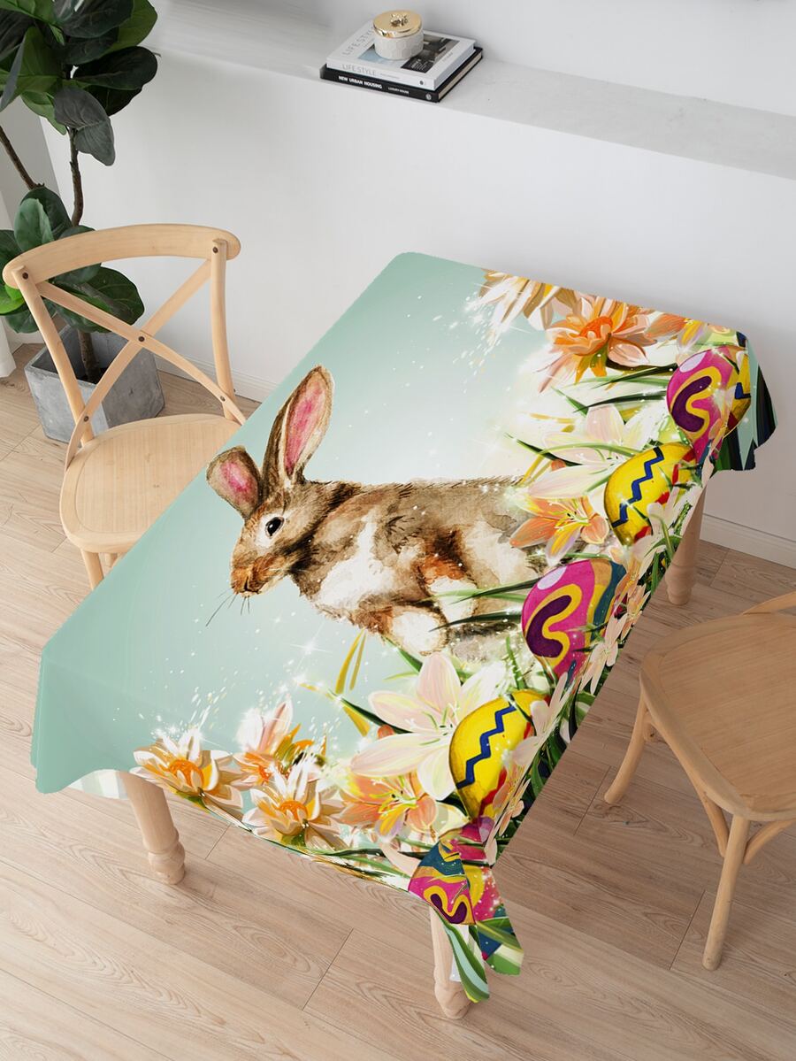 Mantel Pascua de Resurrección con estampado de conejo & floral - Multicolor - Ver 1