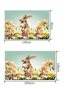 Mantel Pascua de Resurrección con estampado de conejo & floral - Multicolor - Ver 2