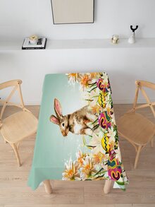 Mantel Pascua de Resurrección con estampado de conejo & floral - Multicolor - Ver 4
