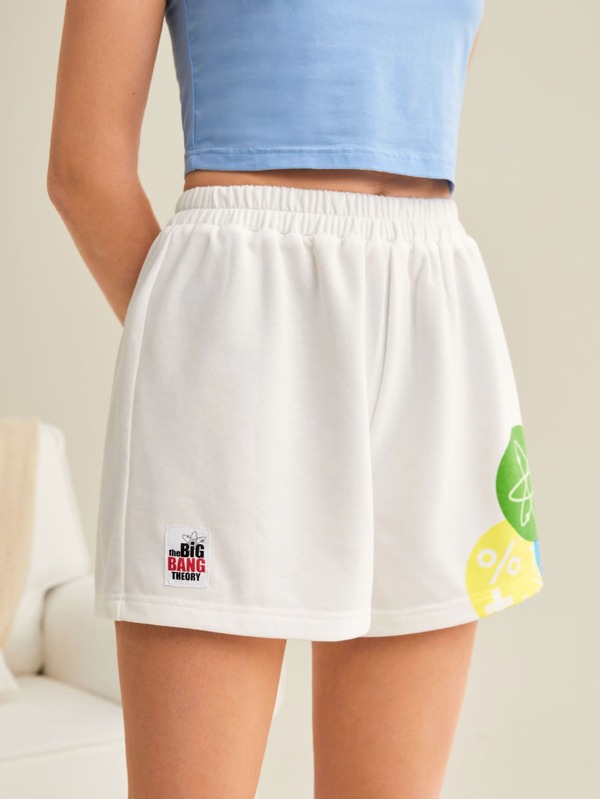THE BIG BANG THEORY X SHEIN Shorts con stampa grafica con vita elastica