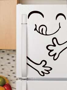 1 件黑色卡通冰箱貼 - 黑色 - 查看 1